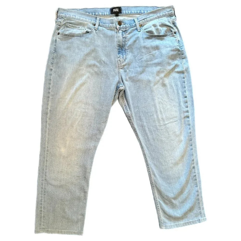 Paige Lennox Jeans Size 38 x 26.5 Men's Blue Roller Light Wash Slim Fit Denim